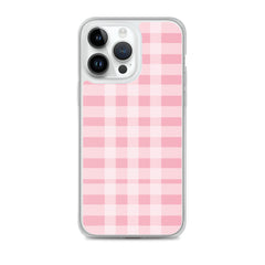 Pink Plaid Clear Case