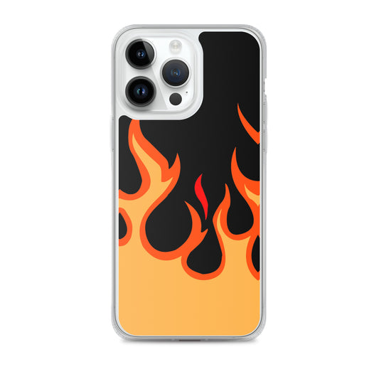 Orange Flames Clear Case