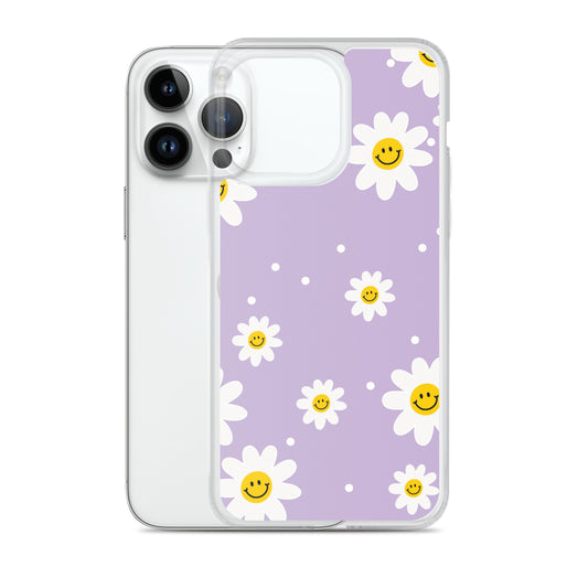 Purple Smiling Daisies Clear Case