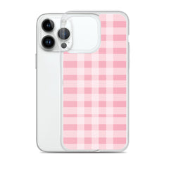 Pink Plaid Clear Case