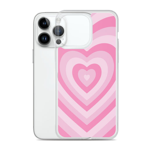 Pink Hearts Clear Case