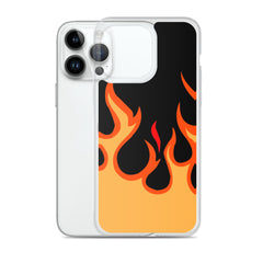 Orange Flames Clear Case