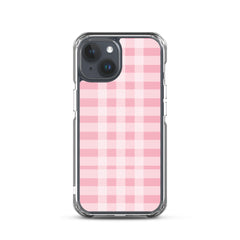 Pink Plaid Clear Case