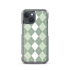 Green Argyle Clear Case