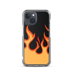 Orange Flames Clear Case