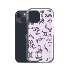 Purple Flame Clear Case