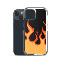 Orange Flames Clear Case