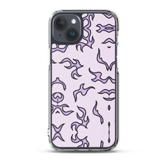 Purple Flame Clear Case