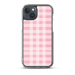 Pink Plaid Clear Case