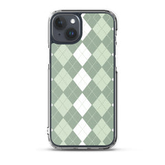 Green Argyle Clear Case