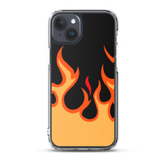 Orange Flames Clear Case