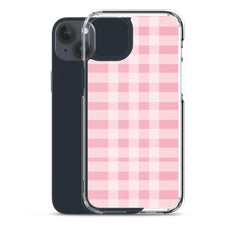 Pink Plaid Clear Case