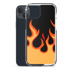 Orange Flames Clear Case