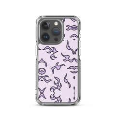 Purple Flame Clear Case