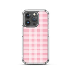 Pink Plaid Clear Case