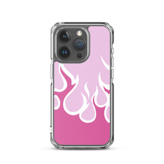 Pink Flames Clear Case