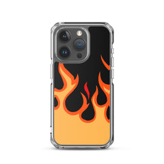 Orange Flames Clear Case