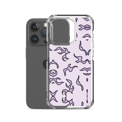 Purple Flame Clear Case