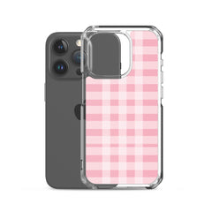 Pink Plaid Clear Case