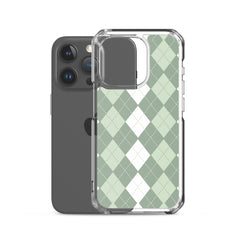 Green Argyle Clear Case