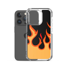 Orange Flames Clear Case