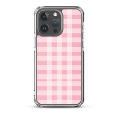 Pink Plaid Clear Case