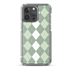 Green Argyle Clear Case