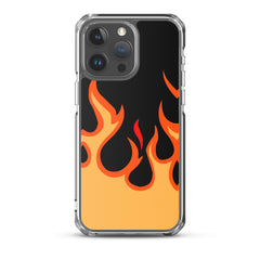 Orange Flames Clear Case