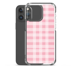 Pink Plaid Clear Case