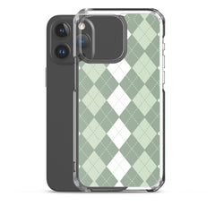 Green Argyle Clear Case