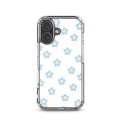 Blue Retro Floral Clear Case