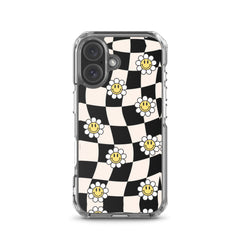 Checkered Smiling Daisies Clear Case