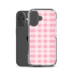 Pink Plaid Clear Case