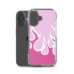 Pink Flames Clear Case