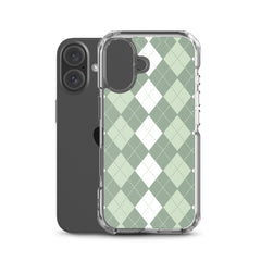 Green Argyle Clear Case