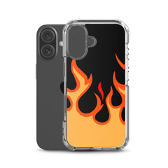 Orange Flames Clear Case