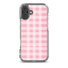 Pink Plaid Clear Case