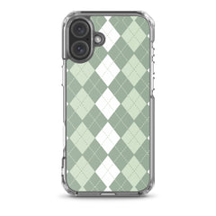 Green Argyle Clear Case