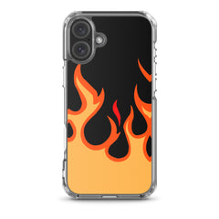 Orange Flames Clear Case