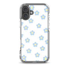 Blue Retro Floral Clear Case