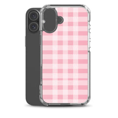 Pink Plaid Clear Case