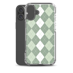 Green Argyle Clear Case