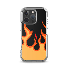 Orange Flames Clear Case