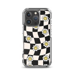 Checkered Smiling Daisies Clear Case