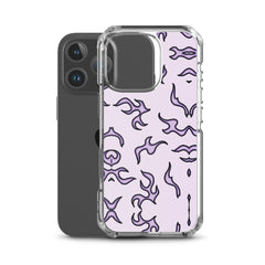 Purple Flame Clear Case