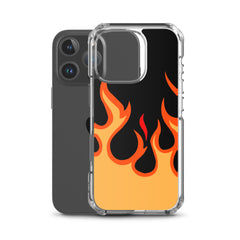 Orange Flames Clear Case