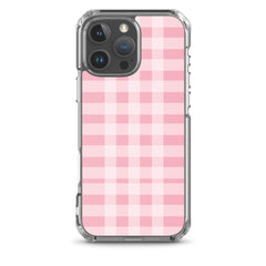 Pink Plaid Clear Case