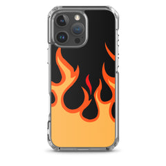 Orange Flames Clear Case