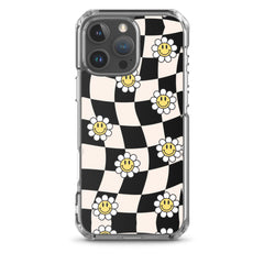 Checkered Smiling Daisies Clear Case