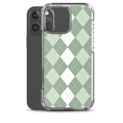 Green Argyle Clear Case